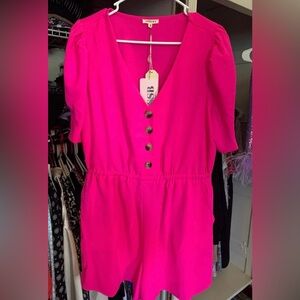 New JODIFL Neon Pink Romper Size Large
